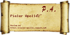 Pieler Apolló névjegykártya
